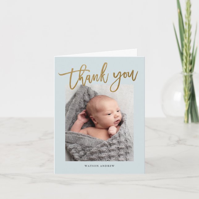 Cartão De Agradecimento Fotografia da Calligrafia Moderna - obrigado nota (Frente)