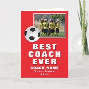 Cartão De Agradecimento Fotografia da Equipe do Melhor Treinador de Futebo