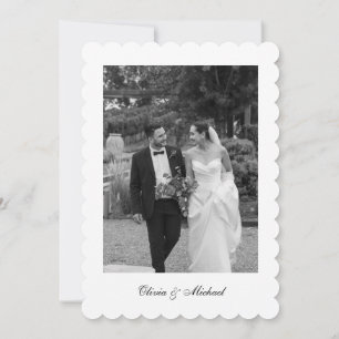 Cartão De Agradecimento Fotografia de Casamento com Letra Elegante Agradec
