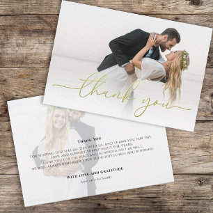 Cartão De Agradecimento Fotografia de Casamento Personalizada com Letra El