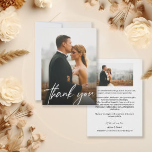 Cartão De Agradecimento Fotografias de Casamento Personalizadas 2 Modernas