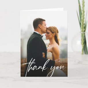 Cartão De Agradecimento Fotografias de Casamento Personalizadas 2 Modernas