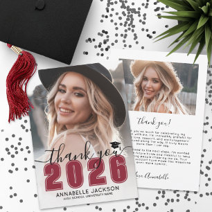 Cartão De Agradecimento Fotomédia Graduação Vermelha