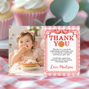 Cartão De Agradecimento Fotomilha de Aniversário Little Cutie Pie Coquette