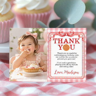 Cartão De Agradecimento Fotomilha de Aniversário Little Cutie Pie Coquette