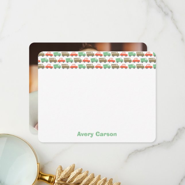 Cartão De Agradecimento Fotos de Aniversário de Crianças com Brinquedos de (Frente/Verso In Situ)