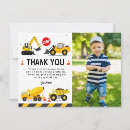 Cartão De Agradecimento Fotos de Aniversário de Crianças com Caminhões de 