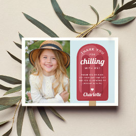 Cartão De Agradecimento Fotos de Aniversário de Crianças com Picolé de Ver