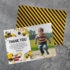 Cartão De Agradecimento Fotos de Aniversário dos Miúdos do Camião de Const