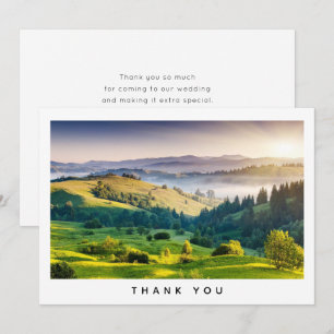 Cartão De Agradecimento Fotos de casamento com paisagem natural de colinas