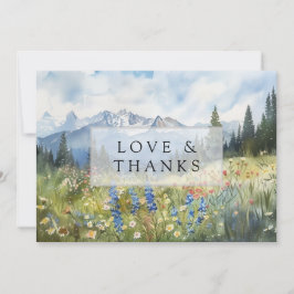 Cartão De Agradecimento Fotos de casamento de flores silvestres de montanh