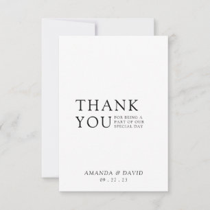 Cartão De Agradecimento Fotos de Casamento Minimalistas com Roteiro Simple