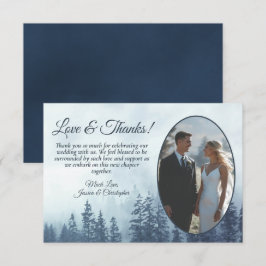 Cartão De Agradecimento Fotos de Casamento Rústico de Pinheiros da Montanh
