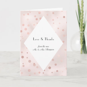 Cartão De Agradecimento Fotos de Casamento Vintage em Rose Gold e Blush