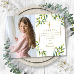 Cartão De Agradecimento Fotos de folhagens para Primeira Comunhão
