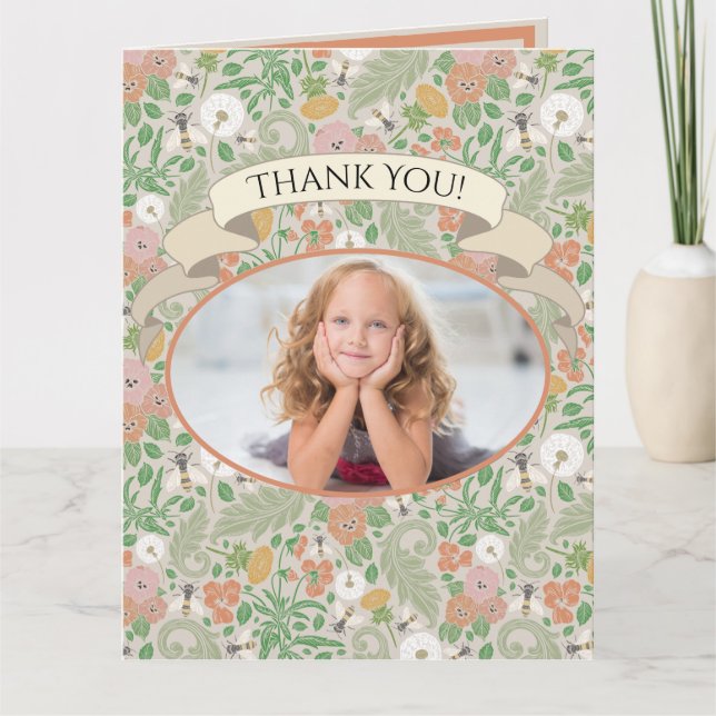 Cartão De Agradecimento Fotos de Margaridas Silvestres Amigas Abelhas na P (Frente)