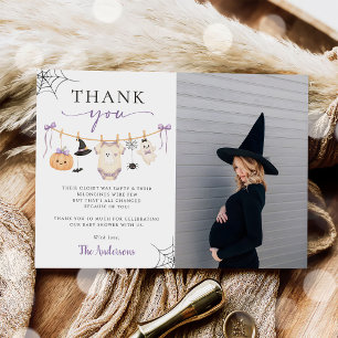 Cartão De Agradecimento Fotos de Roupa de Fantasma de Halloween para Chás