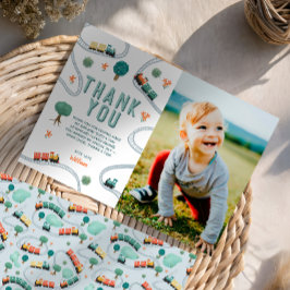 Cartão De Agradecimento Fotos De Trem Fofo De Meninos No Aniversário