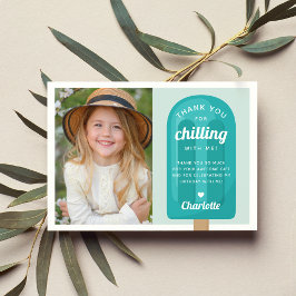 Cartão De Agradecimento Fotos do Aniversário de Crianças com Picolé de Ver