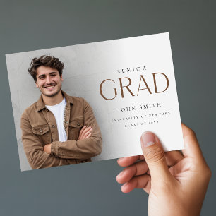 Cartão De Agradecimento Fotos Elegantes de Formatura de Adultos Mestres de