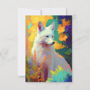 Cartão De Agradecimento Fox Animal Retrato Pintura Da Vida Selvagem Fora d