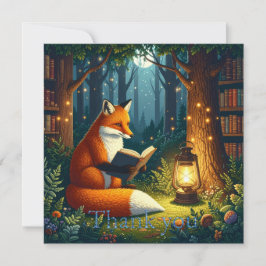 Cartão De Agradecimento Fox in a Magical Forest Library