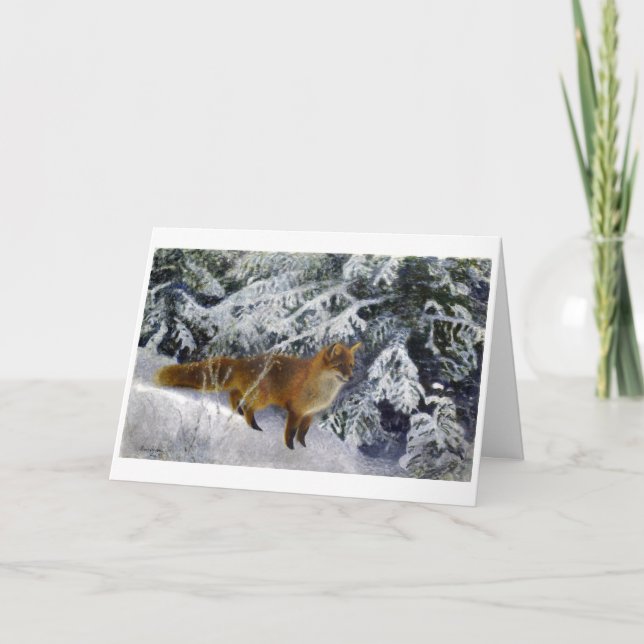 Cartão De Agradecimento Fox in Winter (1904) apresentada por Bruno Liljefo (Frente)