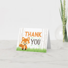 Cartão De Agradecimento Fox Tribal Woodland Chá de fraldas Obrigado C