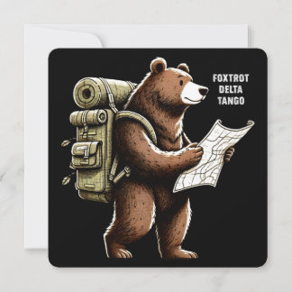 Cartão De Agradecimento Foxtrot Delta Tango Engraçado Bear