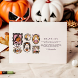 Cartão De Agradecimento Framed Ghost & Cat Halloween 1st Birthday