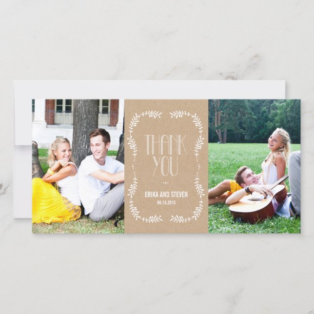 Cartão De Agradecimento Framing deixa casamento Obrigado Artesanato de Car (Frente)