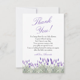 Cartão De Agradecimento Francês Bebe Lavanda Gênero Chá de fraldas neutro