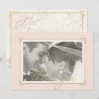 Francês Romance Wedding Obrigado Blush ID870