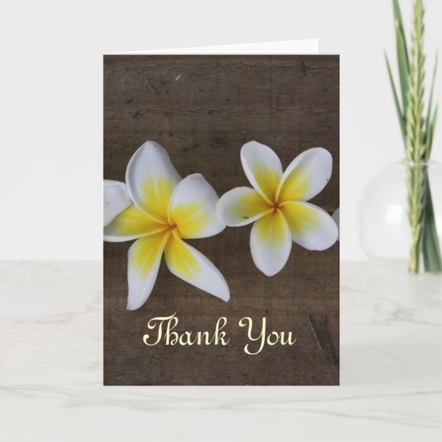 Cartão De Agradecimento Frangipani Wedding Thank You cards (Frente)