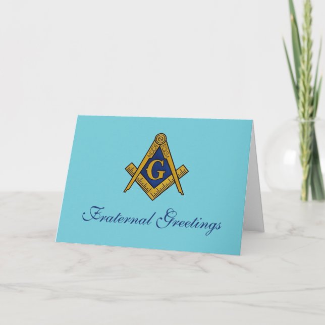 Cartão De Agradecimento Fraternidades Saudações Freemason Masonic Birthday (Frente)