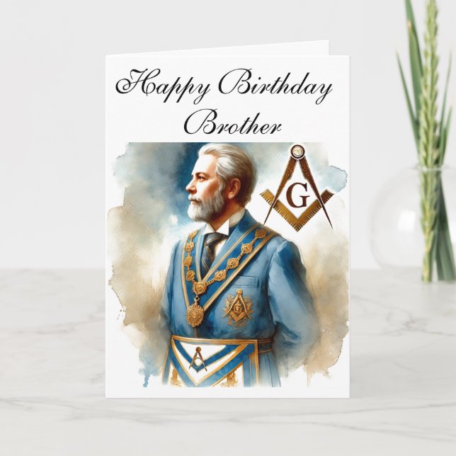 Cartão De Agradecimento Freemason Masonic Mason Freemason Birthday (Frente)