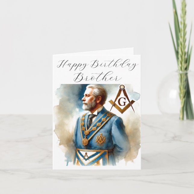 Cartão De Agradecimento Freemason Masonic Mason Freemason Birthday (Frente)