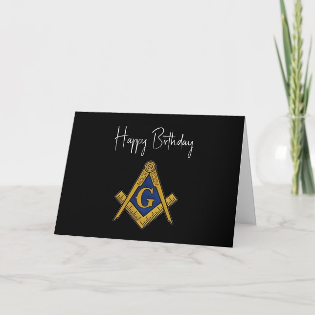 Cartão De Agradecimento Freemason Masonic Mason Freemason Birthday (Frente)
