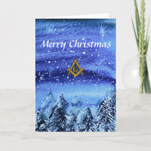 Cartão De Agradecimento Freemason Masonic Square e Compass Natal