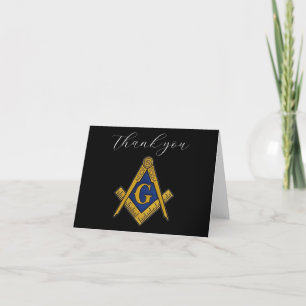 Cartão De Agradecimento Freemason Masonic Square e Compass Obrigado