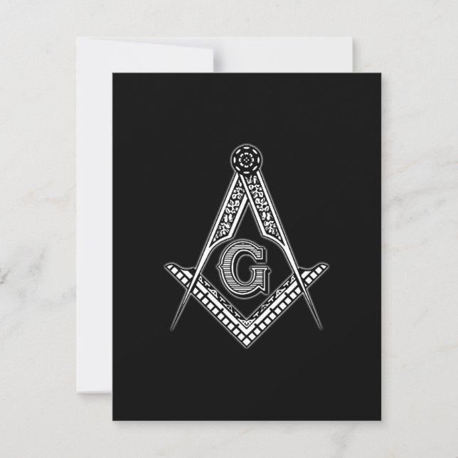 Cartão De Agradecimento Freemason (Preto) (Frente)