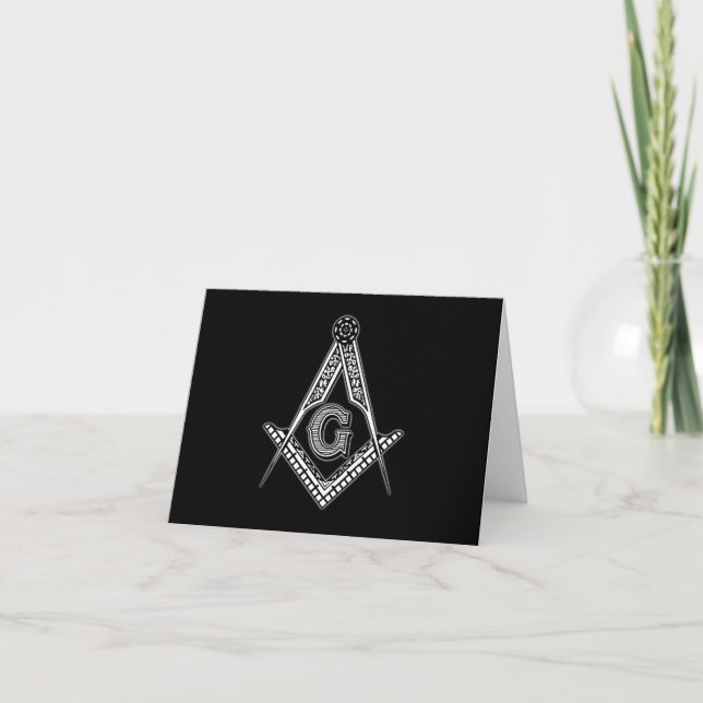 Cartão De Agradecimento Freemason (Preto) (Frente)
