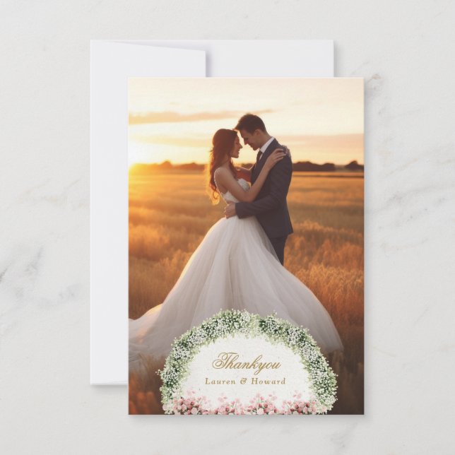 Cartão De Agradecimento french floral garden chateau wedding (Frente)