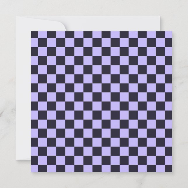 Cartão De Agradecimento French lilac checkerboard pattern (Frente)