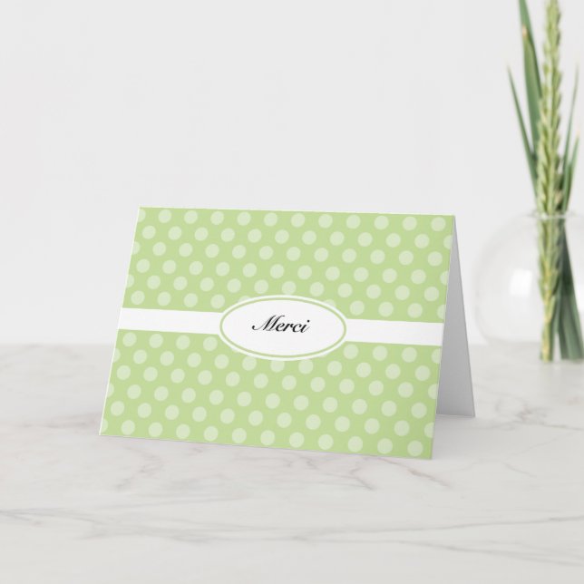 Cartão De Agradecimento French thank you card green (Frente)