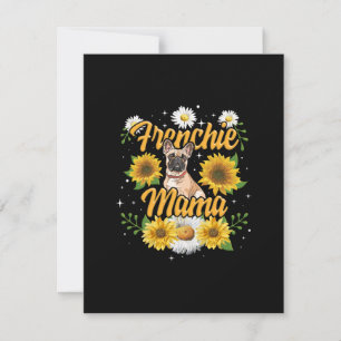 Cartão De Agradecimento Frenchie Mama French Buldog Dog Sunflower