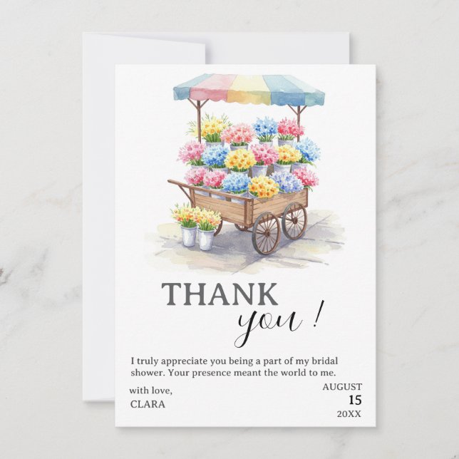 Cartão De Agradecimento Fresco Do Chá de panela De Mercado (Frente)