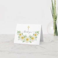 Fresh Daisy Gold Cross Thank You Note