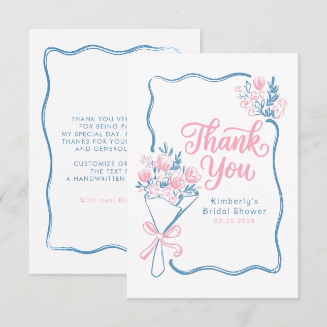 Cartão De Agradecimento Fresh Off The Market Bridal Shower Thank You Card (Frente/Verso)