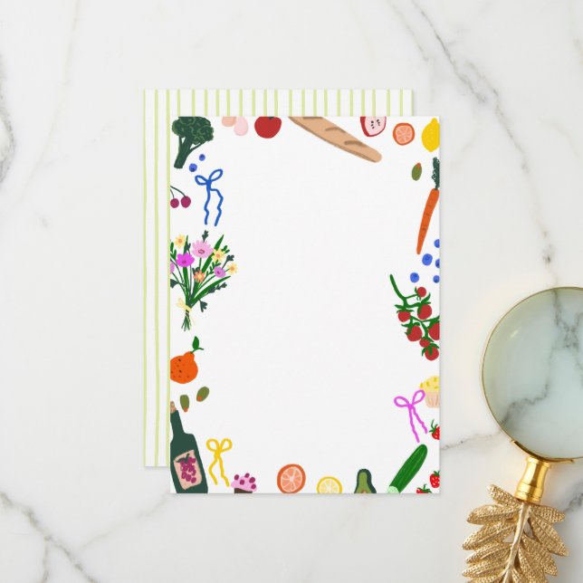 Cartão De Agradecimento FRESH OFF THE MARKET Cute Custom Bridal Shower (Frente/Verso In Situ)